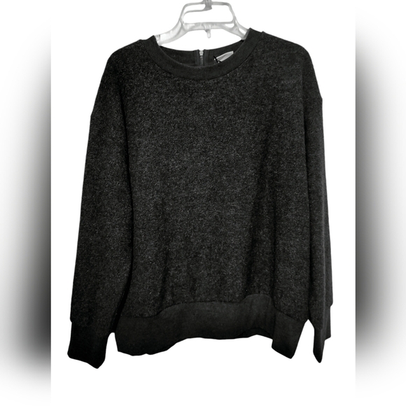 Ava & Viv Tops - 2839) Ava & Viv Dark Gray Long Sleeve Crew Neck Pullover Sweatshirt Plus Size 1X